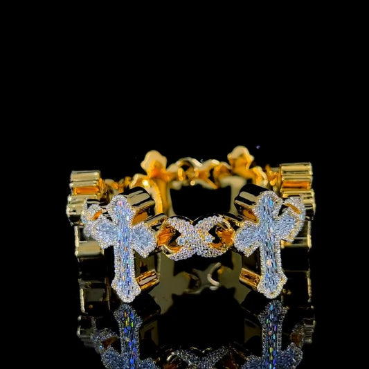 Yellow Gold Cross Bracelet